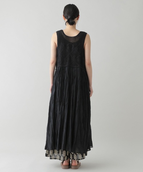 studio CLIP（スタディオクリップ）の「《natural by clip》コットンクロシェジレ（ベスト・レディース・ブラック/オフホワイト・FREE）」の9枚目の写真