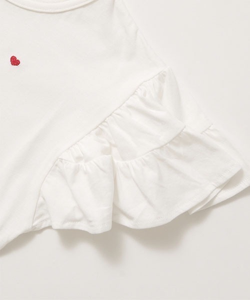 Lycee mine（リセマイン）の「【接触冷感】ハート刺しゅうフリルスリーブTシャツ（Tシャツ/カットソー・キッズ・ラベンダー/ブラック/オフホワイト/レモンイエロー・100cm/110cm/120cm/130cm/140cm/150cm）」の20枚目の写真
