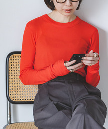 NINETY PERCENT/ナインティーパーセント リブロングスリーブ