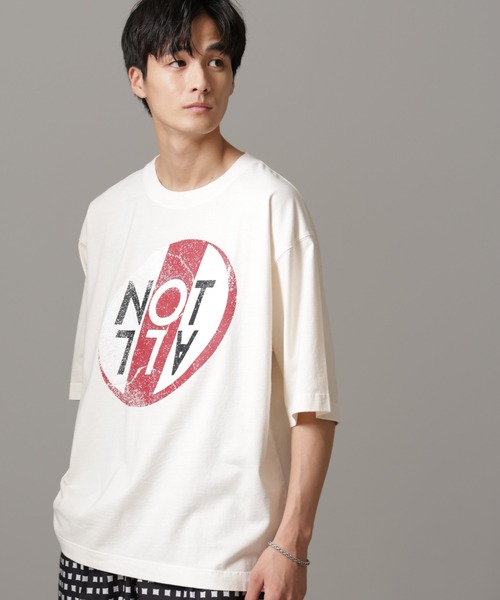 NANO universe(ナノユニバース)の「「NOT ALL」オーバーダイTシャツ 半袖(Tシャツ/カットソー・メンズ・サックスブルー/ホワイト/スミクロ・L/M)」の2枚目の写真
