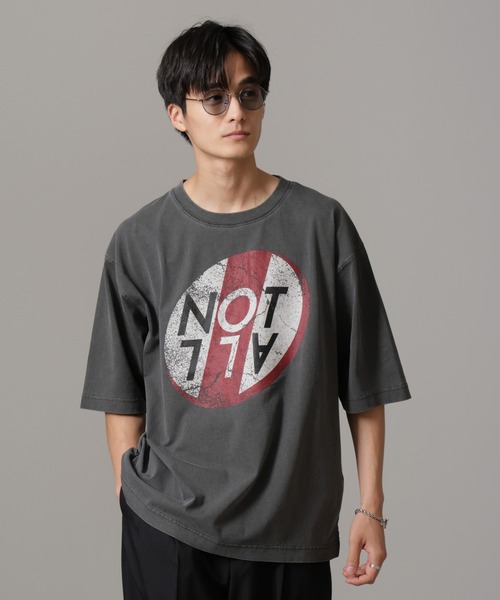 NANO universe(ナノユニバース)の「「NOT ALL」オーバーダイTシャツ 半袖(Tシャツ/カットソー・メンズ・サックスブルー/ホワイト/スミクロ・L/M)」の4枚目の写真