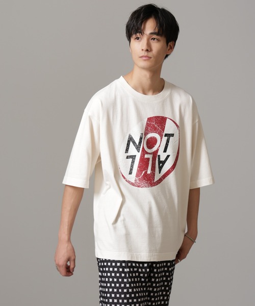 NANO universe(ナノユニバース)の「「NOT ALL」オーバーダイTシャツ 半袖(Tシャツ/カットソー・メンズ・サックスブルー/ホワイト/スミクロ・L/M)」の12枚目の写真
