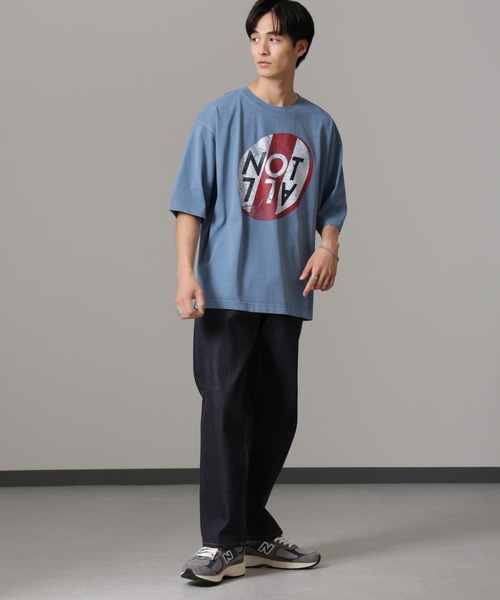 NANO universe(ナノユニバース)の「「NOT ALL」オーバーダイTシャツ 半袖(Tシャツ/カットソー・メンズ・サックスブルー/ホワイト/スミクロ・L/M)」の22枚目の写真