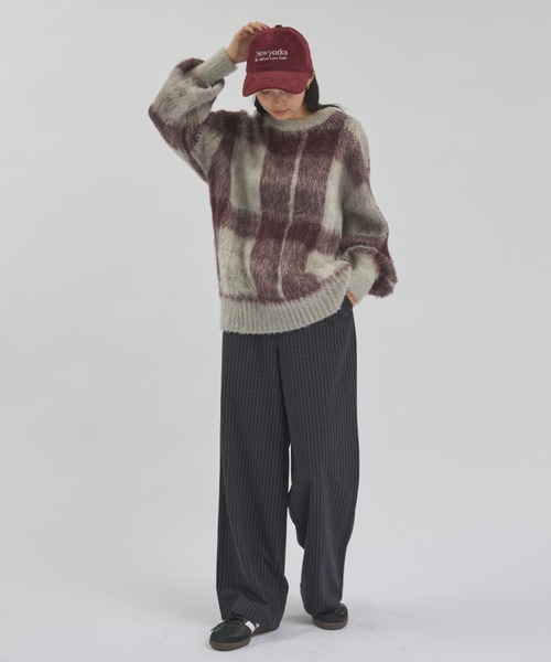 MERLOT（メルロー）の「ストライプワイドストレートスラックス/セットアップ着用可能（スラックス・レディース・ネイビー・FREE）」の22枚目の写真