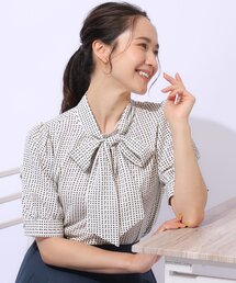 DRESKIP | 【2WAY/無理せずキレイ】大きめリボンがポイント 5分袖ブラウス(シャツ/ブラウス)