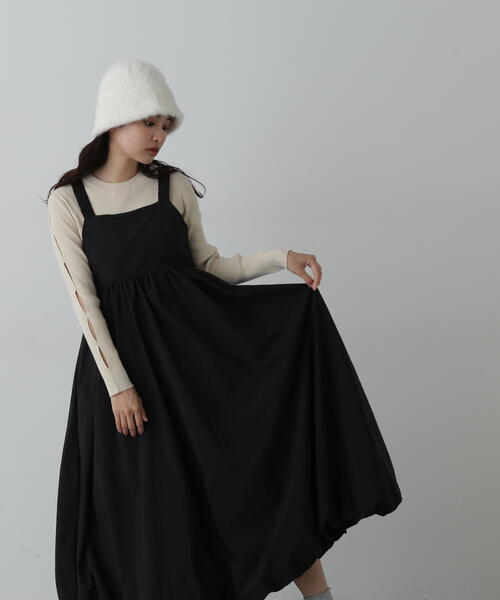 N.（N. Natural Beauty Basic）（エヌエヌナチュラルビューティーベーシック）の「◆バルーンキャミワンピース（ワンピース・レディース・ベージュ/ブラック・MEDIUM）」の4枚目の写真