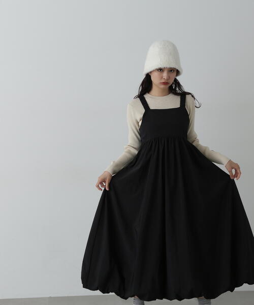 N.（N. Natural Beauty Basic）（エヌエヌナチュラルビューティーベーシック）の「◆バルーンキャミワンピース（ワンピース・レディース・ベージュ/ブラック・MEDIUM）」の9枚目の写真