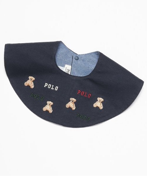 petit main（プティマイン）の「【POLO BCS】刺繍スタイ（スタイ/よだれかけ・キッズ・アイボリー/ネイビー/ライトグレー・FREE）」の3枚目の写真