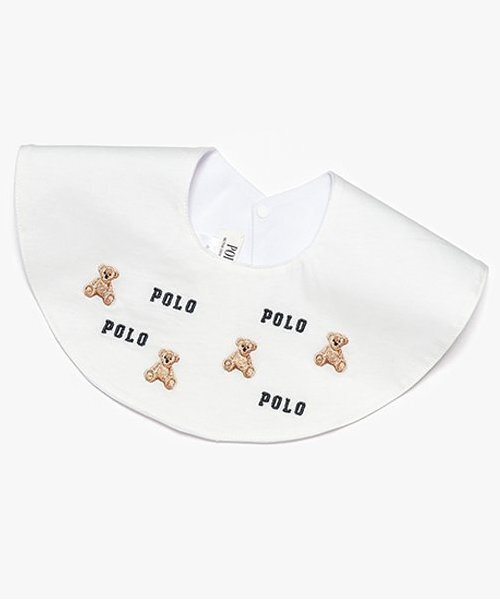 petit main（プティマイン）の「【POLO BCS】刺繍スタイ（スタイ/よだれかけ・キッズ・アイボリー/ネイビー/ライトグレー・FREE）」の2枚目の写真