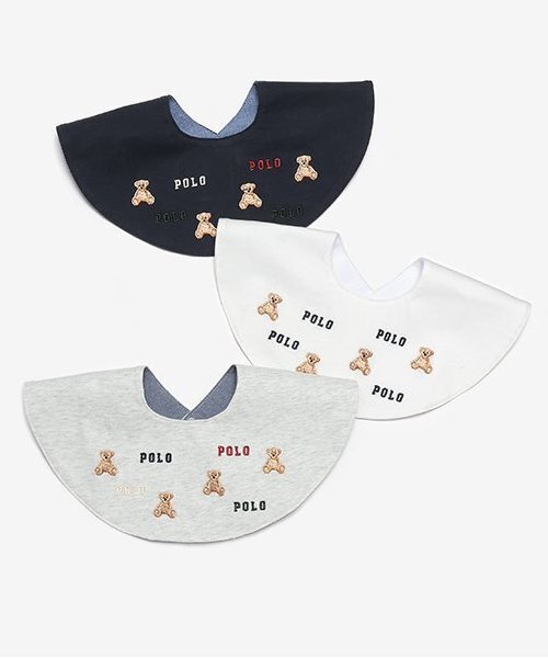 petit main（プティマイン）の「【POLO BCS】刺繍スタイ（スタイ/よだれかけ・キッズ・アイボリー/ネイビー/ライトグレー・FREE）」の10枚目の写真