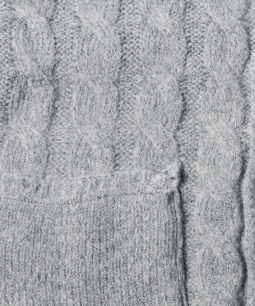 QUEENHEAD（クイーンヘッド）の「ポケット付きケーブルニットストール（ストール/ショール・レディース・グレー/ベージュ/アイボリー・FREE）」の22枚目の写真