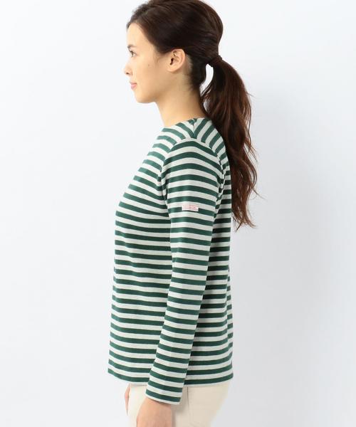 coen(コーエン)の「【MBC】スムースボーダーボートネックカットソー(Tシャツ/カットソー・レディース・オリーブ/ネイビー・MEDIUM/LARGE)」の5枚目の写真