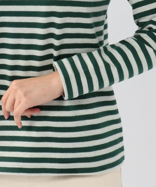 coen(コーエン)の「【MBC】スムースボーダーボートネックカットソー(Tシャツ/カットソー・レディース・オリーブ/ネイビー・MEDIUM/LARGE)」の6枚目の写真