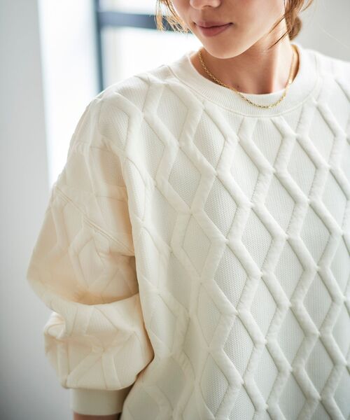 le.coeur blanc(ルクールブラン)の「《WEB限定アイテム》キルティング柄カットソー(Tシャツ/カットソー・レディース・ブラウン/カーキオリーブ/ブラック/アイボリー・38)」の2枚目の写真