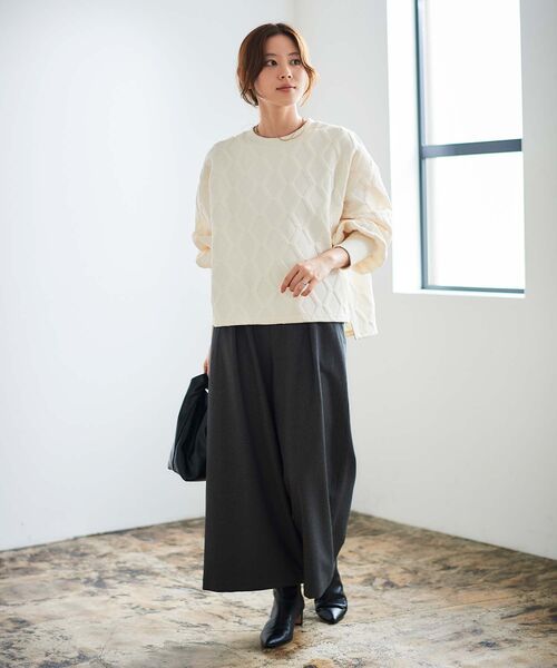 le.coeur blanc(ルクールブラン)の「《WEB限定アイテム》キルティング柄カットソー(Tシャツ/カットソー・レディース・ブラウン/カーキオリーブ/ブラック/アイボリー・38)」の10枚目の写真