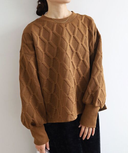 le.coeur blanc(ルクールブラン)の「《WEB限定アイテム》キルティング柄カットソー(Tシャツ/カットソー・レディース・ブラウン/カーキオリーブ/ブラック/アイボリー・38)」の20枚目の写真
