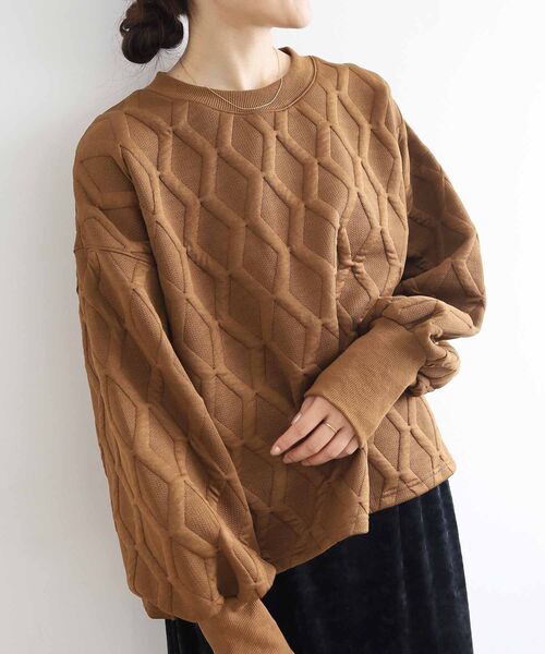 le.coeur blanc(ルクールブラン)の「《WEB限定アイテム》キルティング柄カットソー(Tシャツ/カットソー・レディース・ブラウン/カーキオリーブ/ブラック/アイボリー・38)」の21枚目の写真