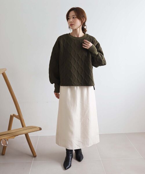 tシャツ 「WEB限定アイテム」キルティング柄カットソー レディース WEB限定アイテム》キルティング柄カットソー（Tシャツ