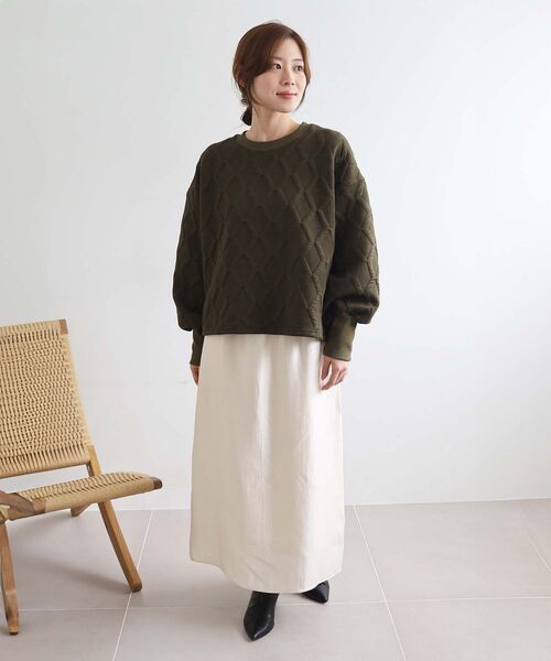 tシャツ 「WEB限定アイテム」キルティング柄カットソー レディース WEB限定アイテム》キルティング柄カットソー（Tシャツ