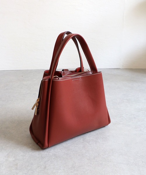 MIAN （ミアン）の「ひねり金具トートバッグ（トートバッグ・レディース・アイボリー/ブラック/ブラウン・FREE）」の5枚目の写真