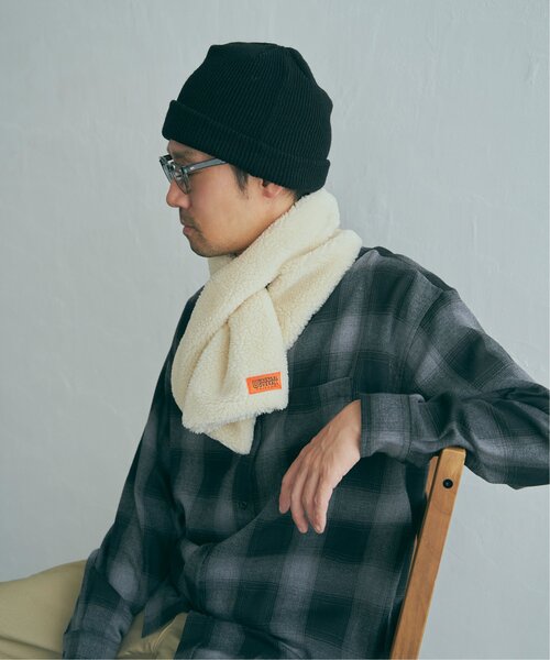 UNIVERSAL OVERALL（ユニバーサルオーバーオール）の「UNIVERSAL OVERALL ユニバーサルオーバーオール 差し込みボアマフラー（マフラー・メンズ・モカ/オフホワイト/グレー・FREE）」の22枚目の写真