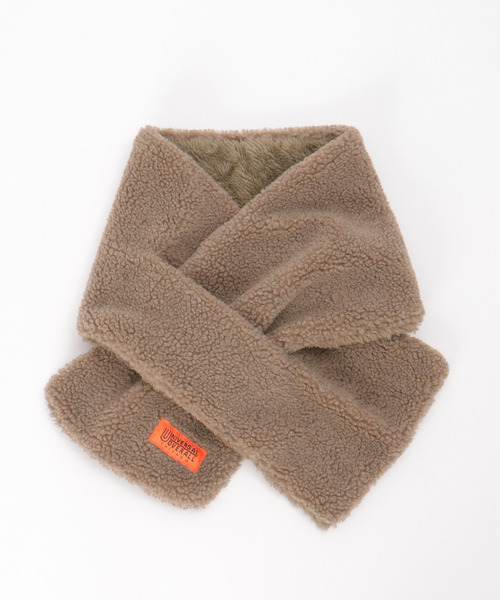 UNIVERSAL OVERALL（ユニバーサルオーバーオール）の「UNIVERSAL OVERALL ユニバーサルオーバーオール 差し込みボアマフラー（マフラー・メンズ・モカ/オフホワイト/グレー・FREE）」の3枚目の写真