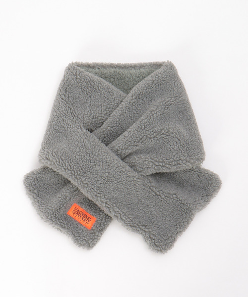 UNIVERSAL OVERALL（ユニバーサルオーバーオール）の「UNIVERSAL OVERALL ユニバーサルオーバーオール 差し込みボアマフラー（マフラー・メンズ・モカ/オフホワイト/グレー・FREE）」の20枚目の写真