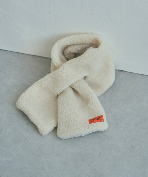 UNIVERSAL OVERALL（ユニバーサルオーバーオール）の「UNIVERSAL OVERALL ユニバーサルオーバーオール 差し込みボアマフラー（マフラー・メンズ・モカ/オフホワイト/グレー・FREE）」の17枚目の写真