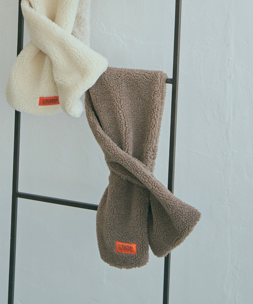 UNIVERSAL OVERALL（ユニバーサルオーバーオール）の「UNIVERSAL OVERALL ユニバーサルオーバーオール 差し込みボアマフラー（マフラー・メンズ・モカ/オフホワイト/グレー・FREE）」の18枚目の写真