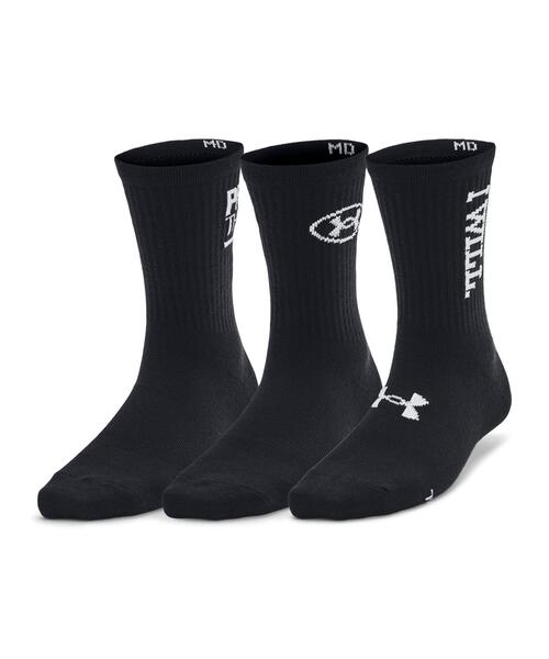 UNDER ARMOUR(アンダーアーマー)の「UAエッセンシャル ノベルティ クルー ソックス (3足セット)(トレーニング/レディース)(ソックス/靴下・レディース・ブラック・M/S)」の1枚目の写真