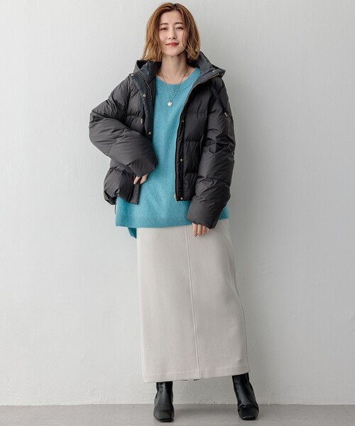 23区 S(ニジュウサンクチイサイサイズ)の「【洗える/撥水加工】シレータフタ コンパクト ダウンコート(ダウンジャケット/コート・レディース・ベージュ系/モスグリーン系/グレー系/ブラック系・32/34)」の11枚目の写真