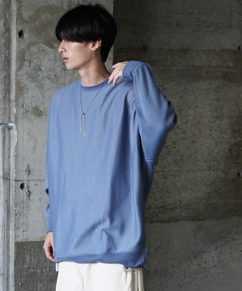 (Never) Acquiesce(ネバーアクイース)の「ミラノリブドルマンニットドルマンニットソー(Tシャツ/カットソー・メンズ・ブラック/グレイッシュベージュ/ワイン/チャコール/ダークブルー/ダークグリーン/ホワイト/ブラウン・MEDIUM/LARGE)」の7枚目の写真