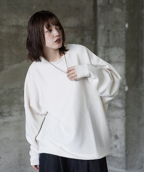 (Never) Acquiesce(ネバーアクイース)の「ミラノリブドルマンニットドルマンニットソー(Tシャツ/カットソー・メンズ・ブラック/グレイッシュベージュ/ワイン/チャコール/ダークブルー/ダークグリーン/ホワイト/ブラウン・MEDIUM/LARGE)」の9枚目の写真