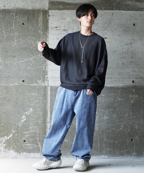 (Never) Acquiesce(ネバーアクイース)の「ミラノリブドルマンニットドルマンニットソー(Tシャツ/カットソー・メンズ・ブラック/グレイッシュベージュ/ワイン/チャコール/ダークブルー/ダークグリーン/ホワイト/ブラウン・MEDIUM/LARGE)」の12枚目の写真