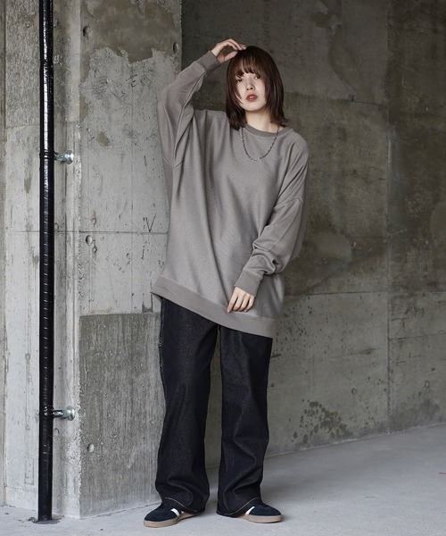(Never) Acquiesce(ネバーアクイース)の「ミラノリブドルマンニットドルマンニットソー(Tシャツ/カットソー・メンズ・ブラック/グレイッシュベージュ/ワイン/チャコール/ダークブルー/ダークグリーン/ホワイト/ブラウン・MEDIUM/LARGE)」の18枚目の写真