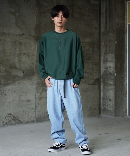 (Never) Acquiesce(ネバーアクイース)の「ミラノリブドルマンニットドルマンニットソー(Tシャツ/カットソー・メンズ・ブラック/グレイッシュベージュ/ワイン/チャコール/ダークブルー/ダークグリーン/ホワイト/ブラウン・MEDIUM/LARGE)」の19枚目の写真