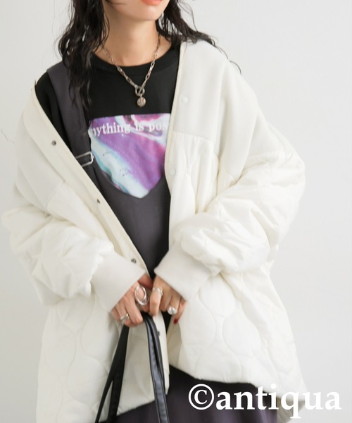 antiqua（アンティカ）の「裏毛サロペットワンピース（ワンピース・レディース・チャコールグレー/ブラック・ONESIZE）」の3枚目の写真