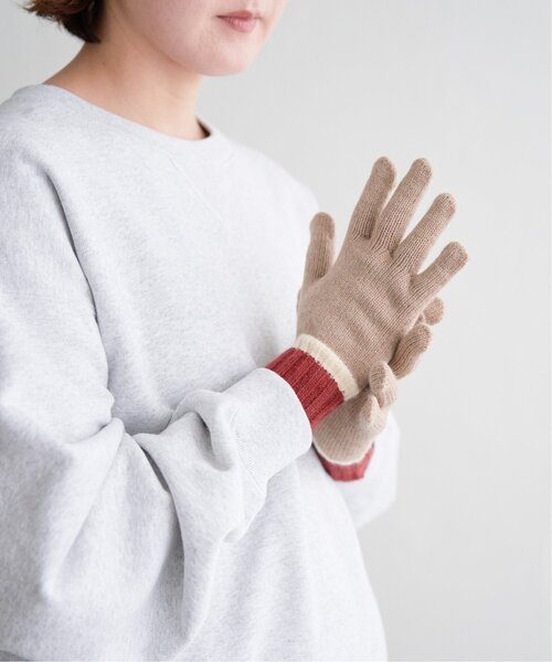 notch.(ノッチ)の「指穴マルチカラー手袋(手袋・レディース・ベージュ/ブルー・ONESIZE)」の2枚目の写真