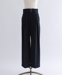 Belted Tuck Wide Pants