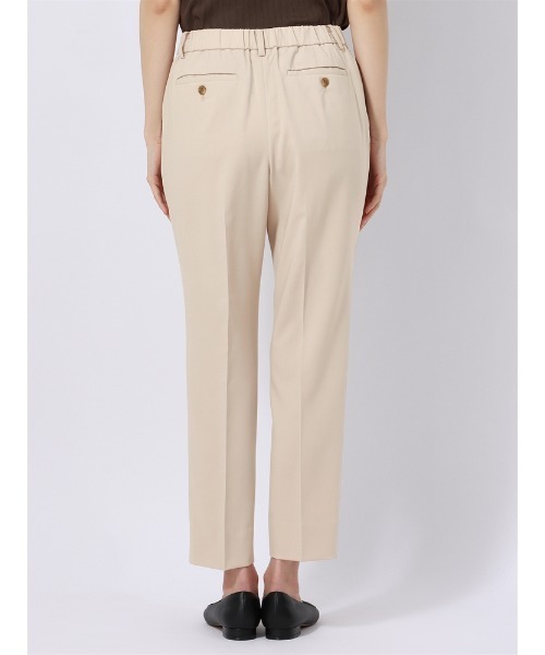 SUIT SQUARE(スーツスクエア)の「WEB限定 タックテーパードパンツ ウォッシャブル ストレッチ メランジトロピカル 無地(スーツパンツ・レディース・ブラック/グリーン/ベージュ・36(7号)/38(9号)/42(13号)/40(11号))」の5枚目の写真