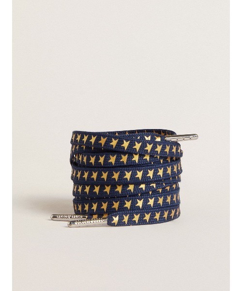 シューレース（ネイビーブルー） コントラストスター（ゴールド）（シューズ小物/雑貨）｜GOLDEN GOOSE（ゴールデングース）