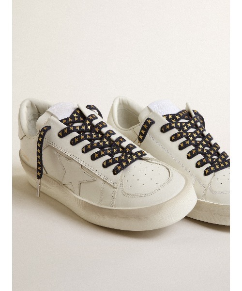 シューレース（ネイビーブルー） コントラストスター（ゴールド）（シューズ小物/雑貨）｜GOLDEN GOOSE（ゴールデングース）