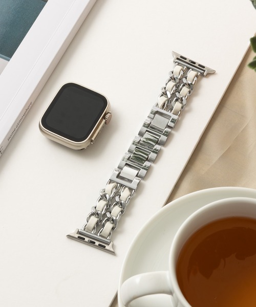 emonique(エモニーク)の「スマートウォッチバンド Apple Watch バンド 合金【38/40/41/42/44/45/49mm対応】(デジタル腕時計・レディース・ブラック/ホワイト/ピンク・42/38)」の8枚目の写真