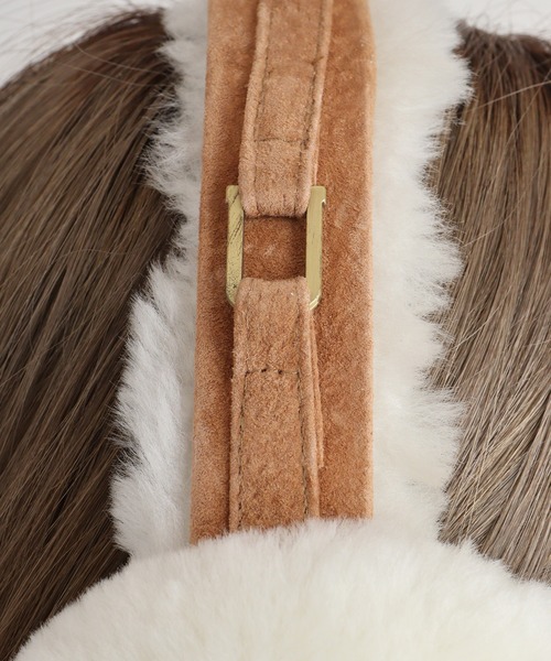 セール】リアルムートン ボリュームイヤーマフラー（イヤーマフ