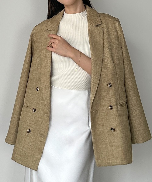 セール】リネンライクシャツジャケット（テーラードジャケット