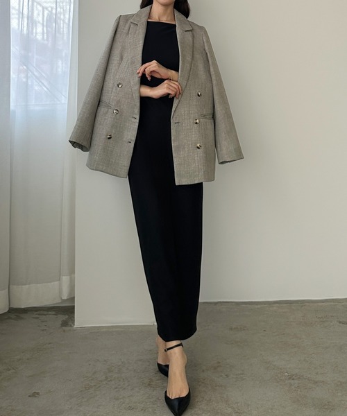 Louere（ルエレ）の「リネンライクシャツジャケット（テーラードジャケット・レディース・ベージュ/グレイッシュベージュ/ブラック/ナチュラル/グレー・SMALL/MEDIUM/LARGE/X-LARGE）」の10枚目の写真