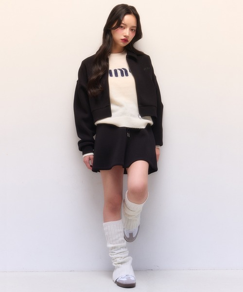EIMY ISTOIRE(エイミーイストワール)の「ジャージーブルゾンセットアップ(セットアップ・レディース・ブラック/サックスブルー/グレー・F)」の2枚目の写真