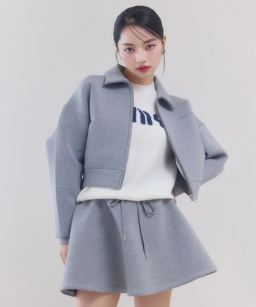 EIMY ISTOIRE(エイミーイストワール)の「ジャージーブルゾンセットアップ(セットアップ・レディース・ブラック/サックスブルー/グレー・F)」の22枚目の写真