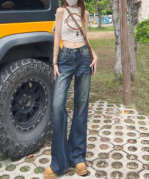 SOLUTION ブーツカットデニム フレアデニム(S) Ressaca ジーンズ カットオフフレアデニムパンツ ブーツカット