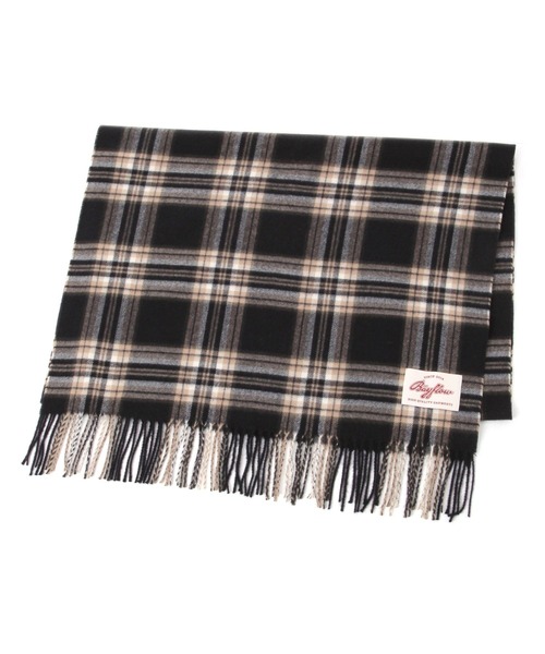 BAYFLOW（ベイフロー）の「チェックマフラー（マフラー・メンズ・グリーン/ブラック/ベージュ・FREE）」の6枚目の写真